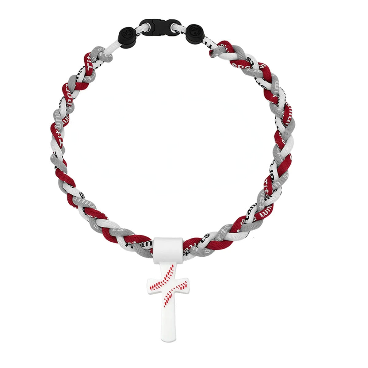 ✝️⚾Triple-Rope Tornado Baseball Necklace – Cross Charm Pendant with "I CAN DO ALL THINGS PHL4:13"