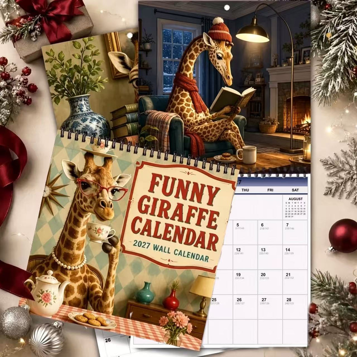 🦒 2027 Funny Giraffe Wall Calendar