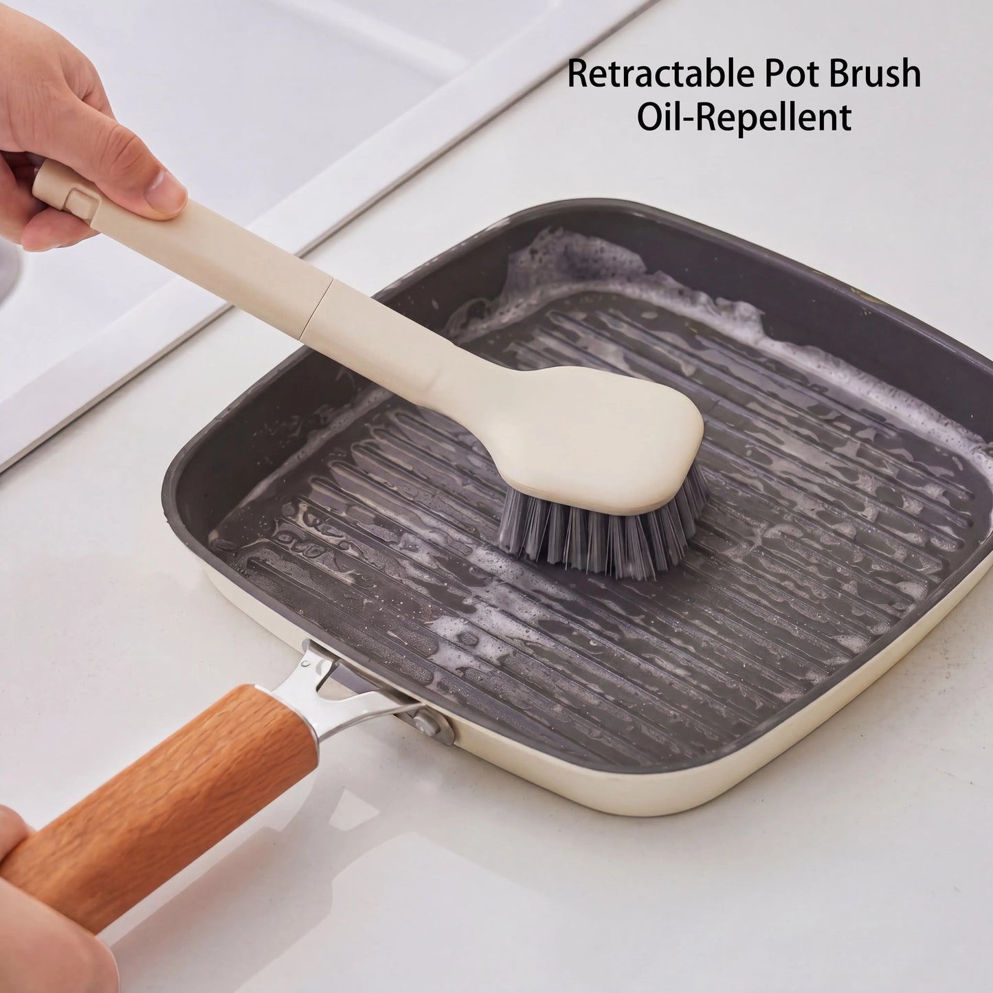Multifunction Kitchen Cleaning Brush Set with Storage Holder