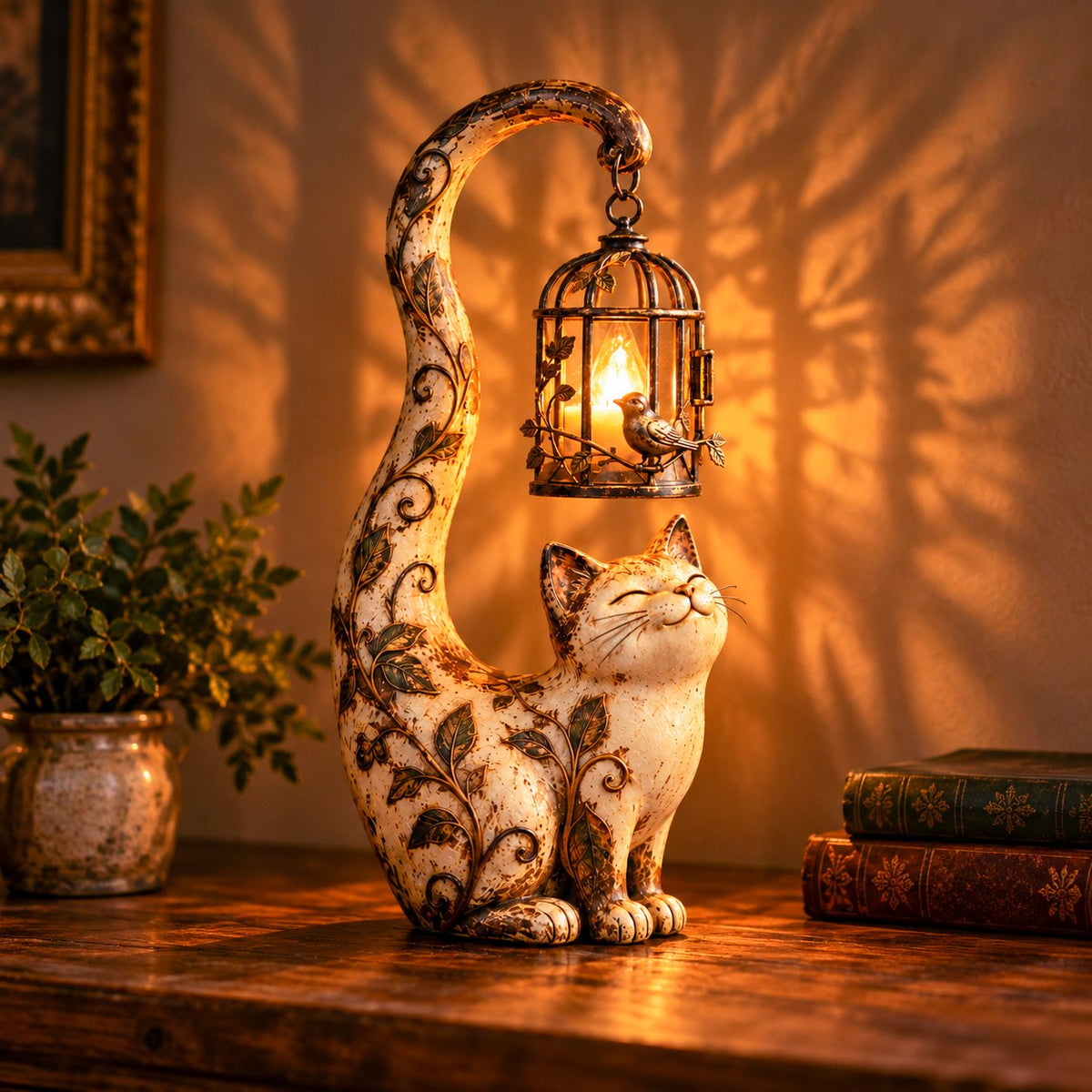 🔥LAST DAY 49% OFF - 🐈⬛Vintage Cat Lantern Sculpture Lamp - A Little Guardian of Warmth, Memories & Cozy Corners✨