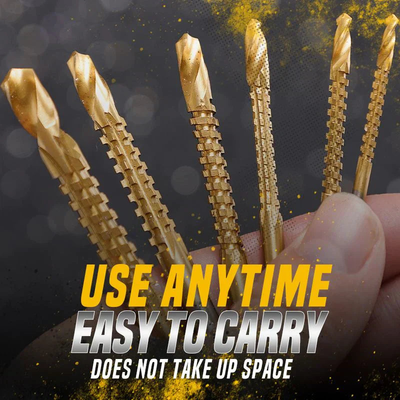 🛠️ Twist Drill Bit Set – Titanium-Coated, Serrated, Multi-Material 🔩