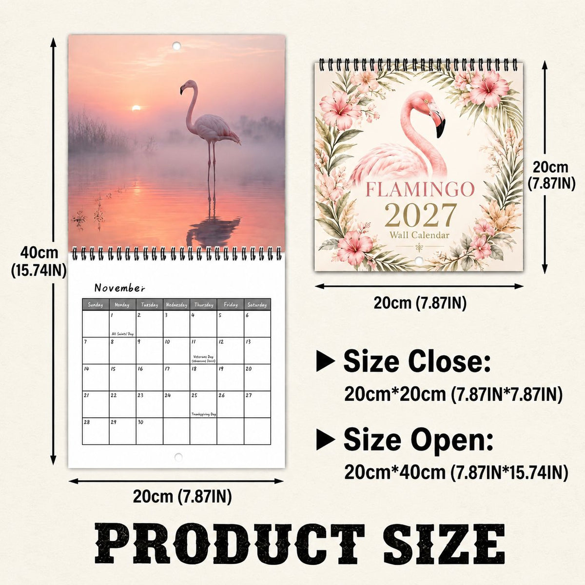 🦩 2027 Flamingo Calendar – 12 Months of Elegant Flamingo Beauty & Tropical Moments
