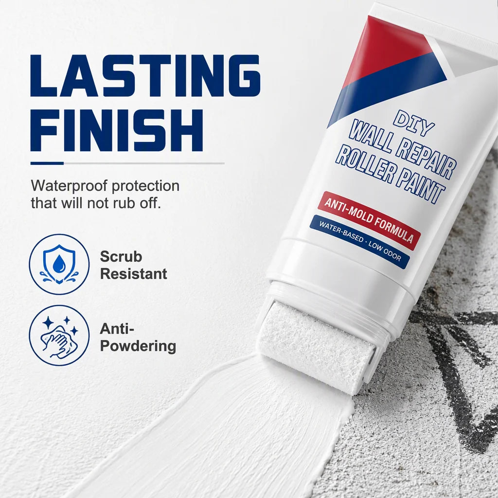 🥳2026 HOT SALE🥳💞50K+ SOLD! 🥩🍴 56% OFF!All-in-One Wall Repair Paste with Roller Brush