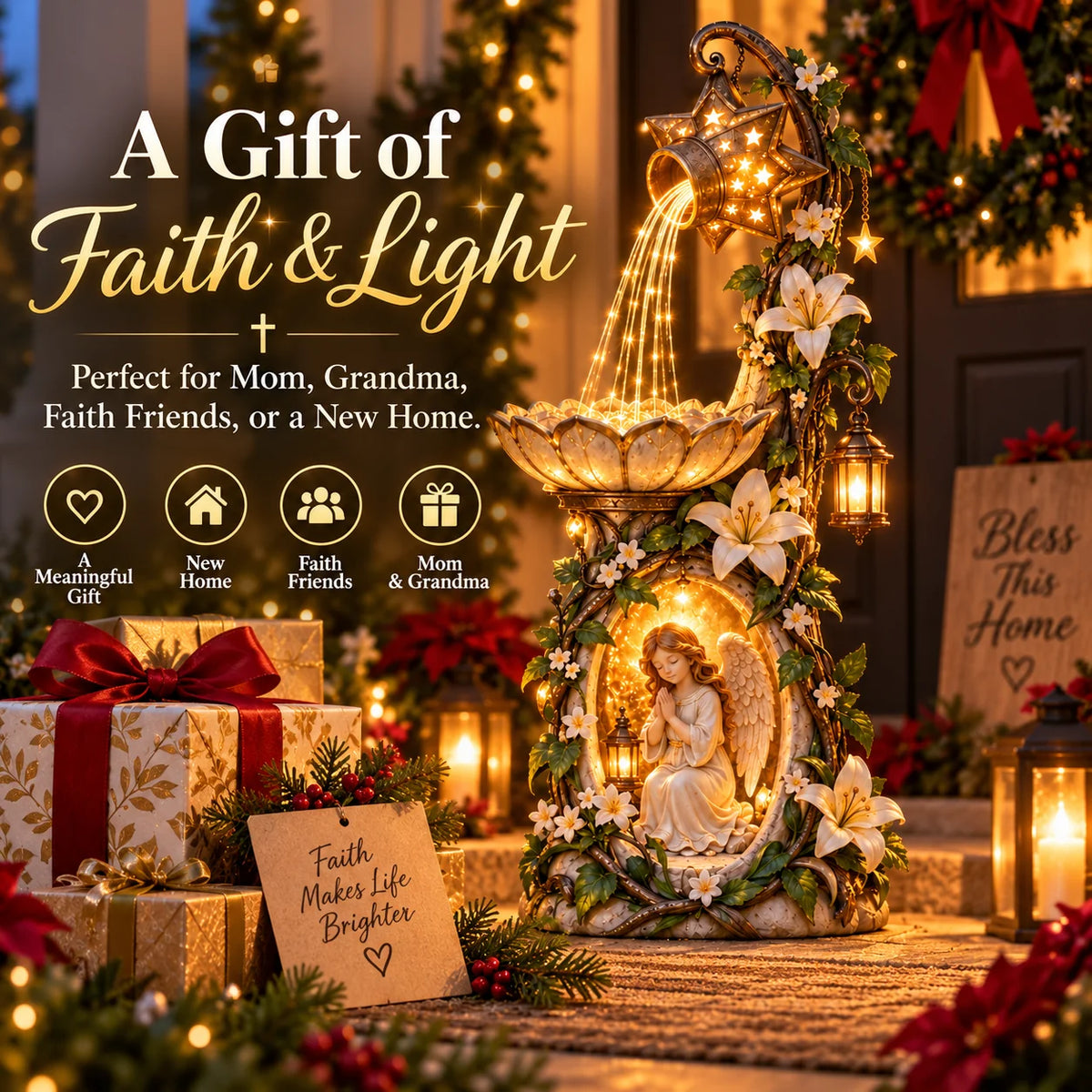 🔥 Last Day 49% Off👼✨ Angel Starlight Garden – Faith-inspired Lighted Outdoor Decor
