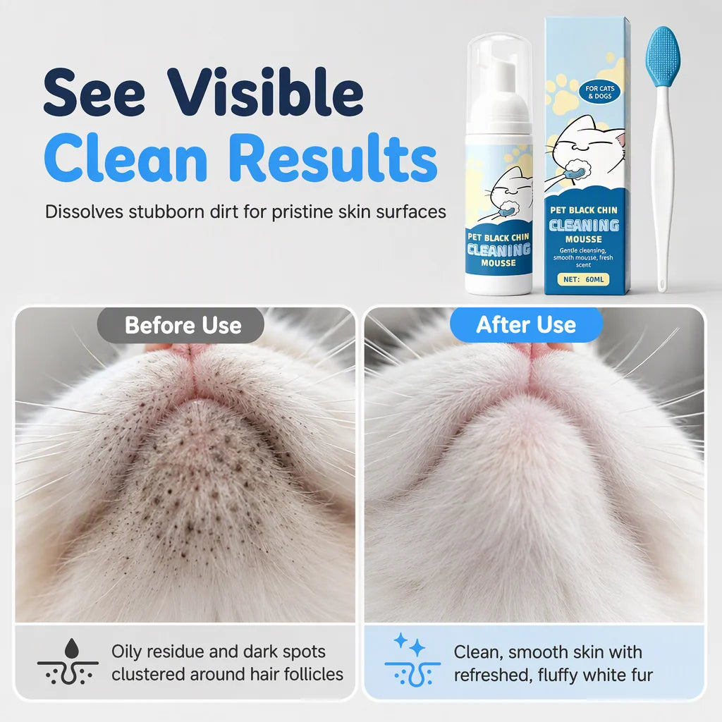 Gentle Pet Black Chin Cleansing Mousse For Cats And Dogs Safe Ingredients And Easy To Use