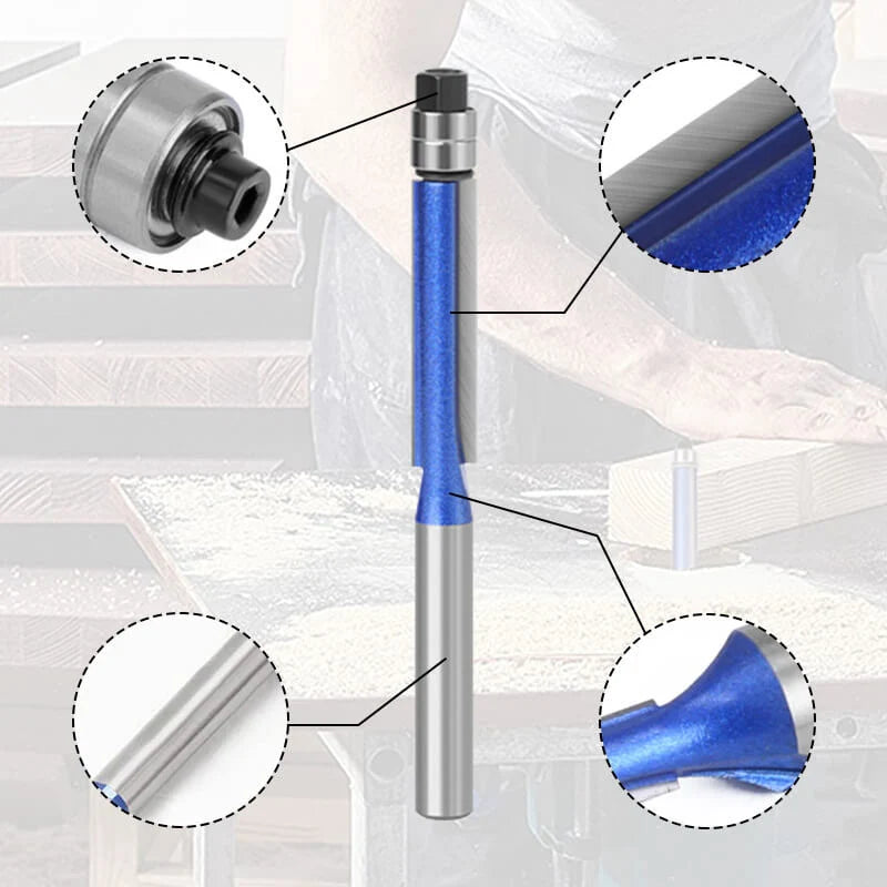 ⚙️ LIMITED-TIME 49% OFF! ✨ Biaxial Trimming Tool – Carbide Router Bit, Sharp Cut, Blue Nano Coating 🛠️