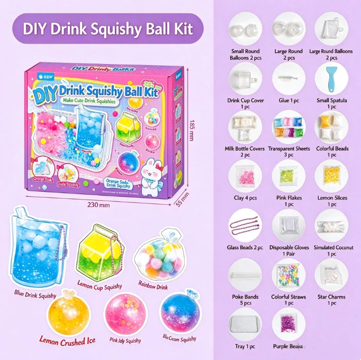 🎁Diy Fried Ice Squishy Toy Kit With Cat Claw Design For Kids