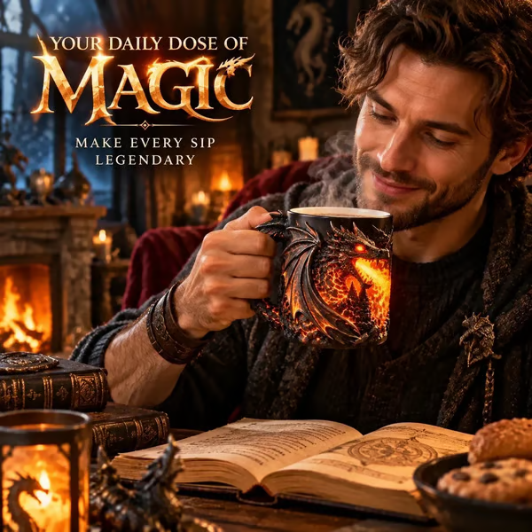 🔥 Last Day 49% OFF 🐉 Dragonfire 3D Heat-Reveal Magic Mug | Add a Hot Drink. Awaken the Dragon.🔥