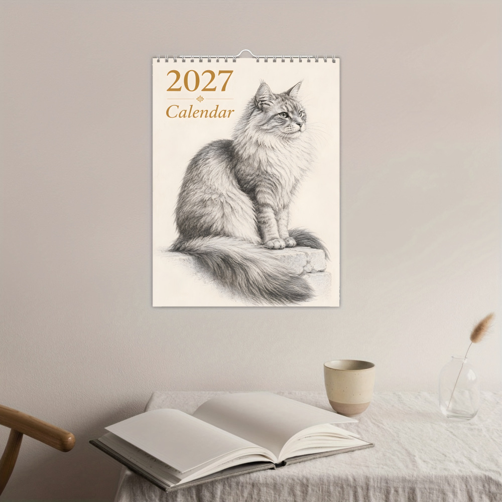 🐾 2027 Long-Haired Cat Wall Calendar