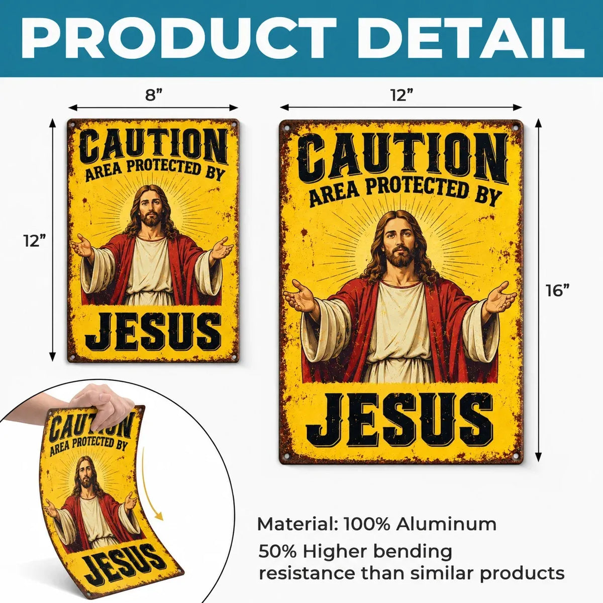 Jesus Protects This Home Vintage Metal Tin Sign