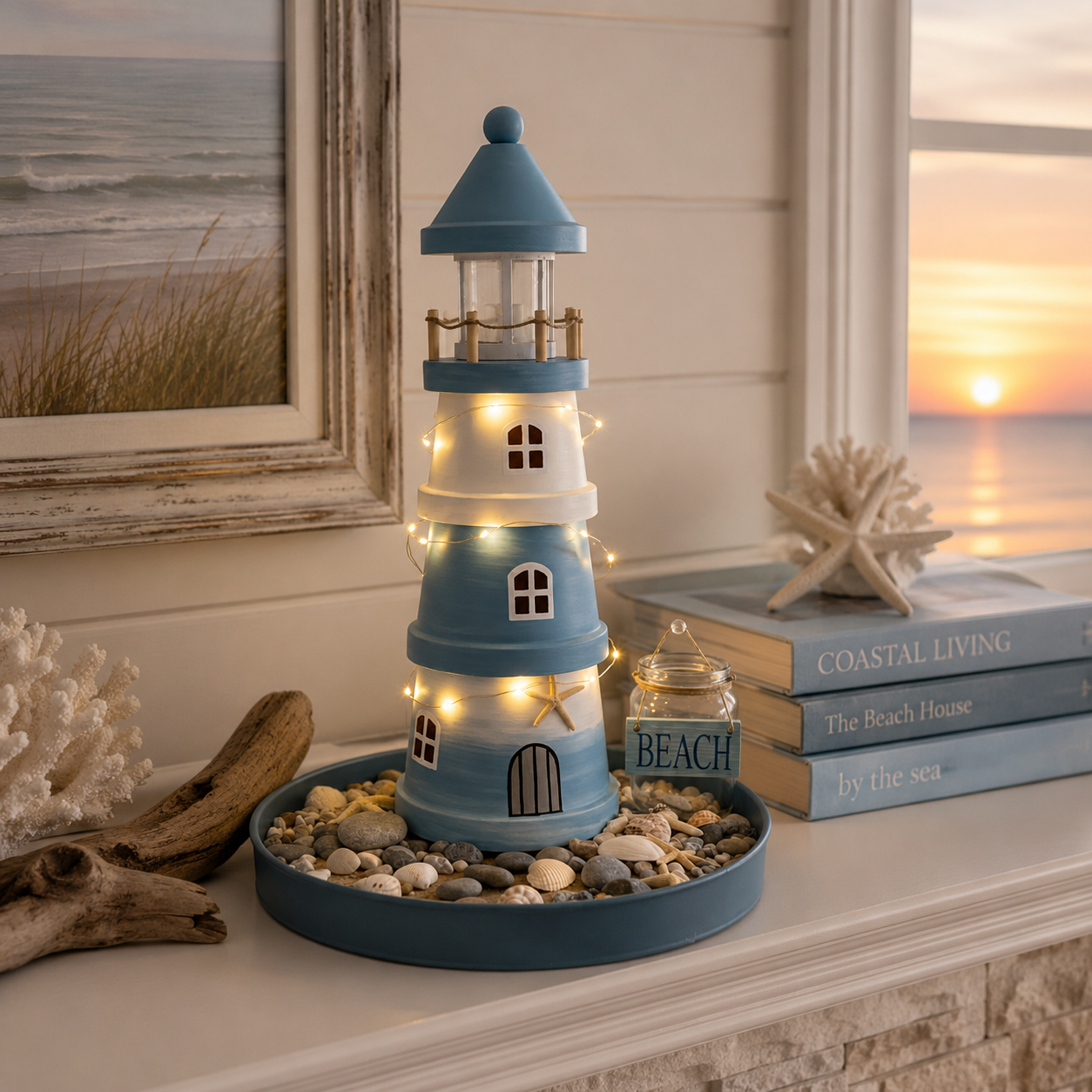 🌊Lighted Coastal Lighthouse Tabletop Decor