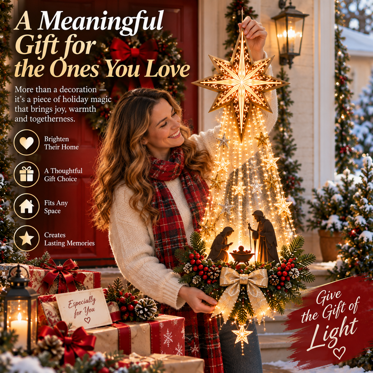 ✨Last Day 40% OFF✨✝️ Bethlehem Star of Faith™ – Lighted Nativity Wall Decor