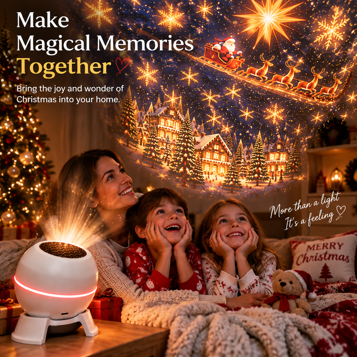 ๐ Turn Any Room Into a Christmas Wonderland โ Holiday Projection Night Light