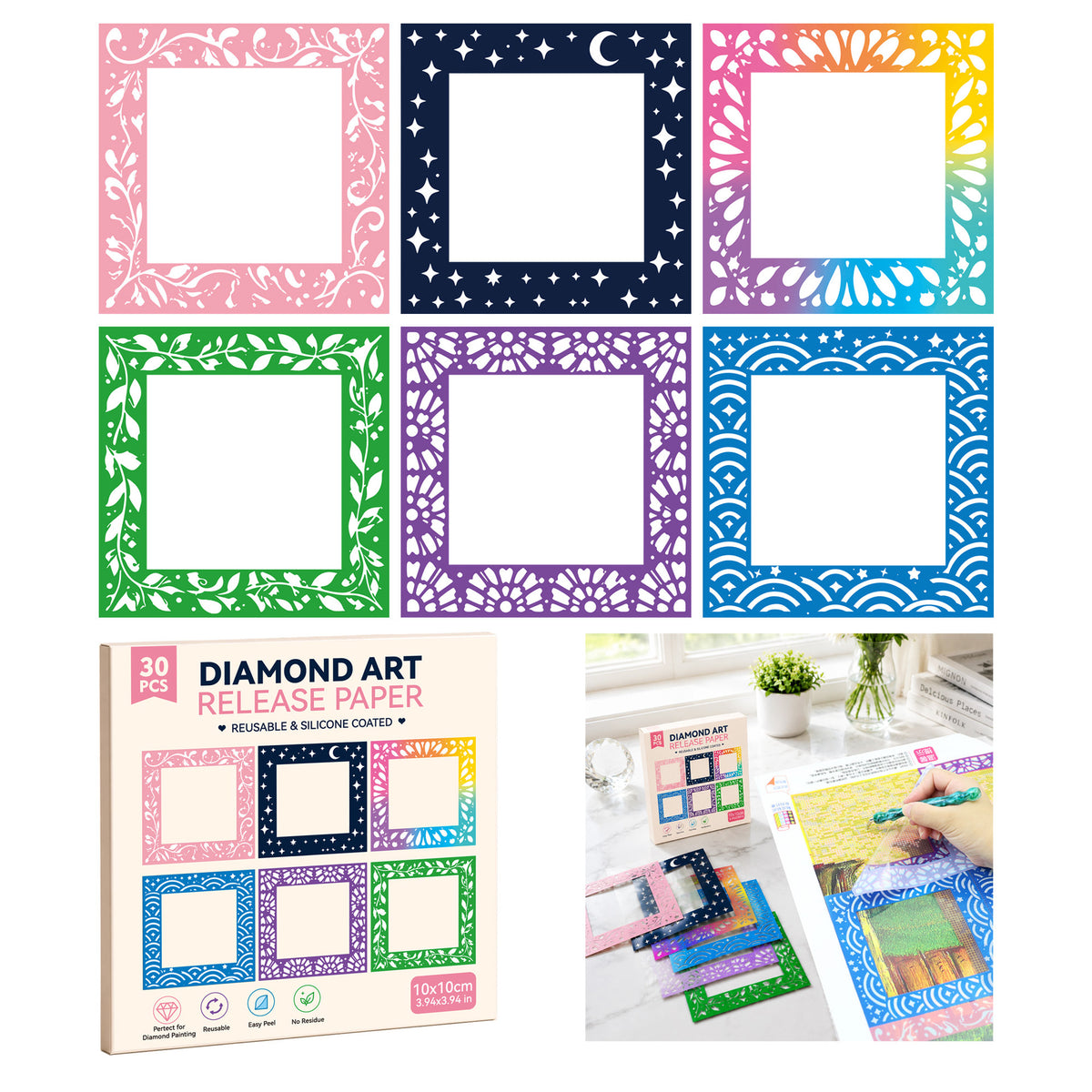 🎨 PET Non-Stick Craft Protective Sheets for Diamond Painting and Sticky Canvas Projects