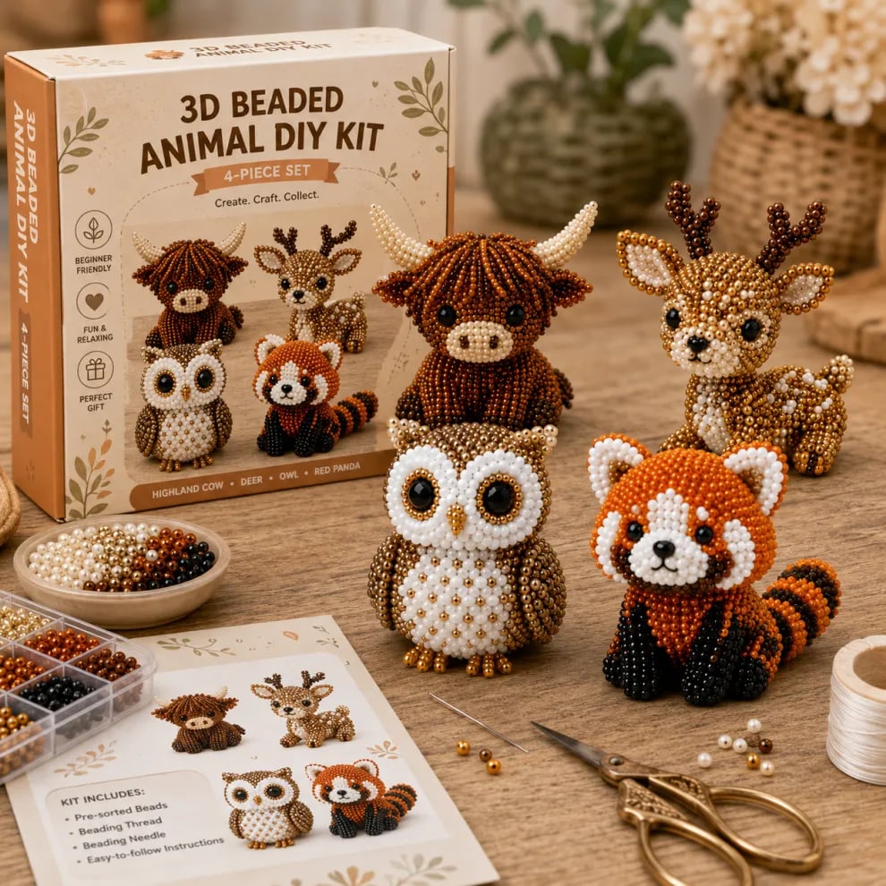 🧵✨DIY Petite 3D Beaded Animal Craft Kit
