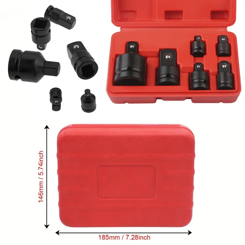 Dailyardtool® 6-Piece Impact Socket Adapter Set | Cr-V Steel SAE Adapter Conversion Kit
