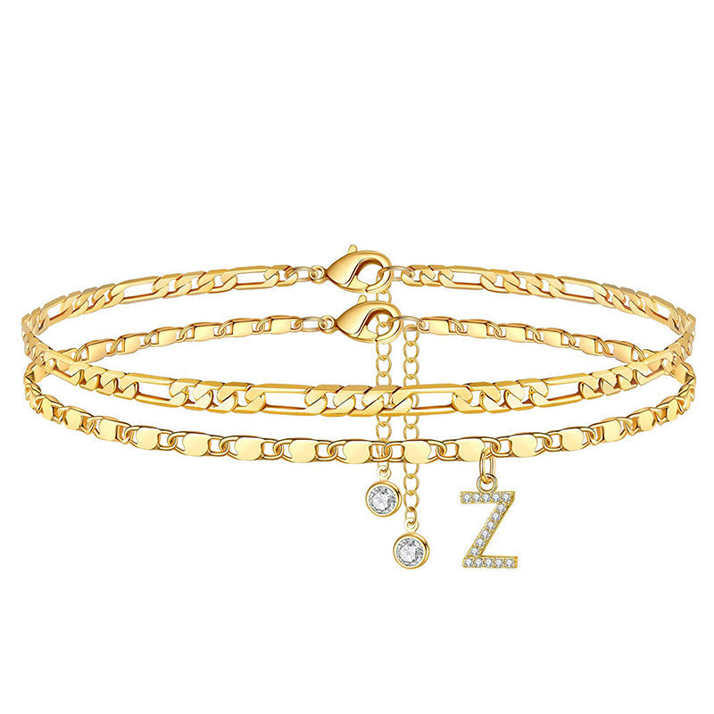 💖 Layered Gold Ankle Bracelet for Women