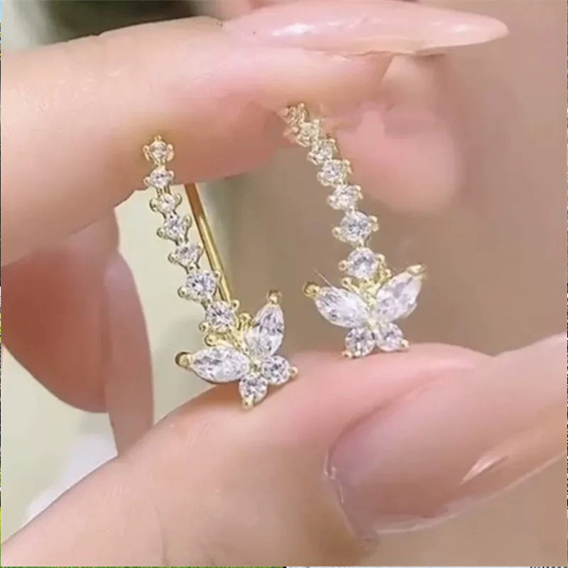 💕Sparkling Butterfly Crawler Earrings