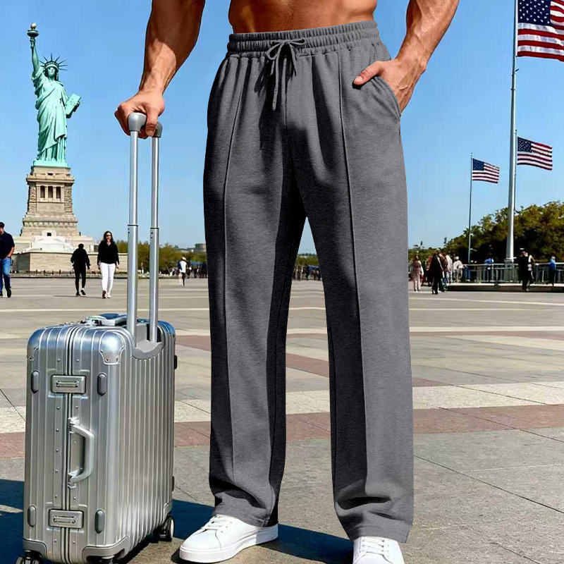 💥Men's Elastic Waist Drawstring Straight Leg Pants