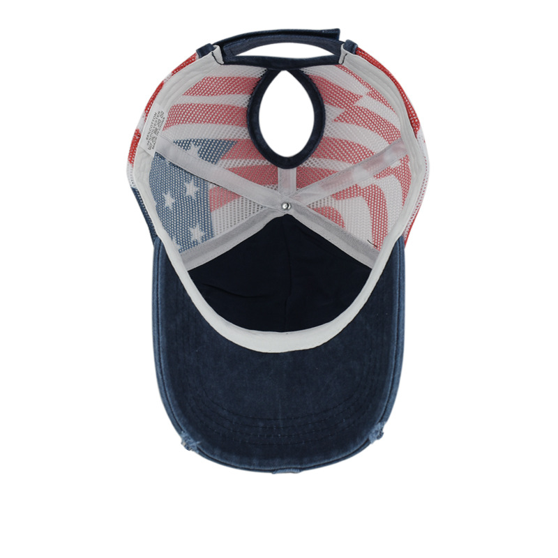 ⏰Distressed American Flag Mesh Baseball Cap