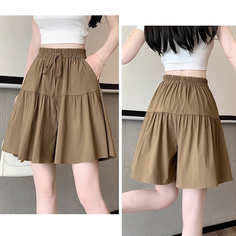 High Waist Ruffle Skirt Pants for Women – Wide Leg Culottes, Flowy & Comfy💕