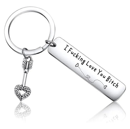 💕 Best Friend Stainless Steel Keychain " I Fxxking Love You Bxxch "