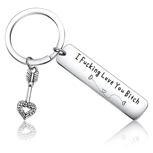 💕 Best Friend Stainless Steel Keychain " I Fxxking Love You Bxxch "