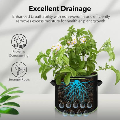 🌱 Gallon Grow Bags – Heavy Duty Aeration Fabric Pots with Handles for Vegetables, Flowers & Fruits 🪴