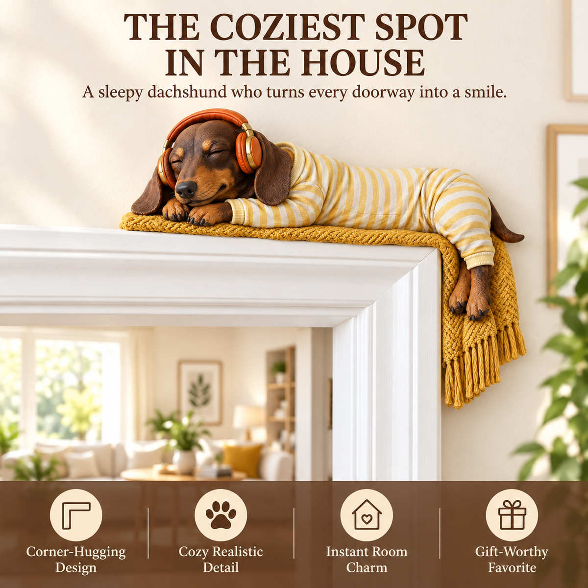 🐶Sleeping Dachshund Door Topper