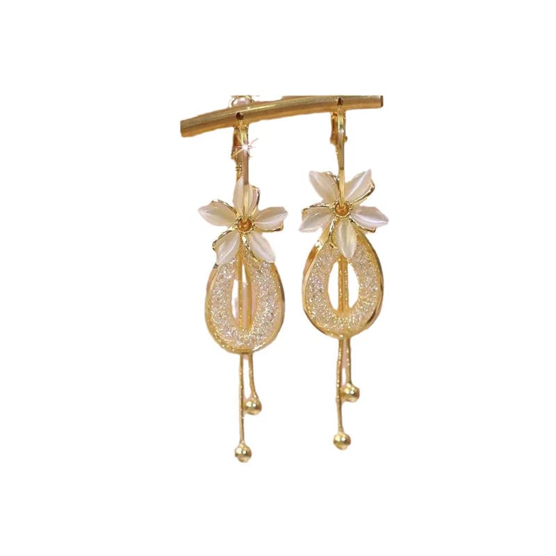 ✨🌸Elegant Flower Tassel Dangle Earrings