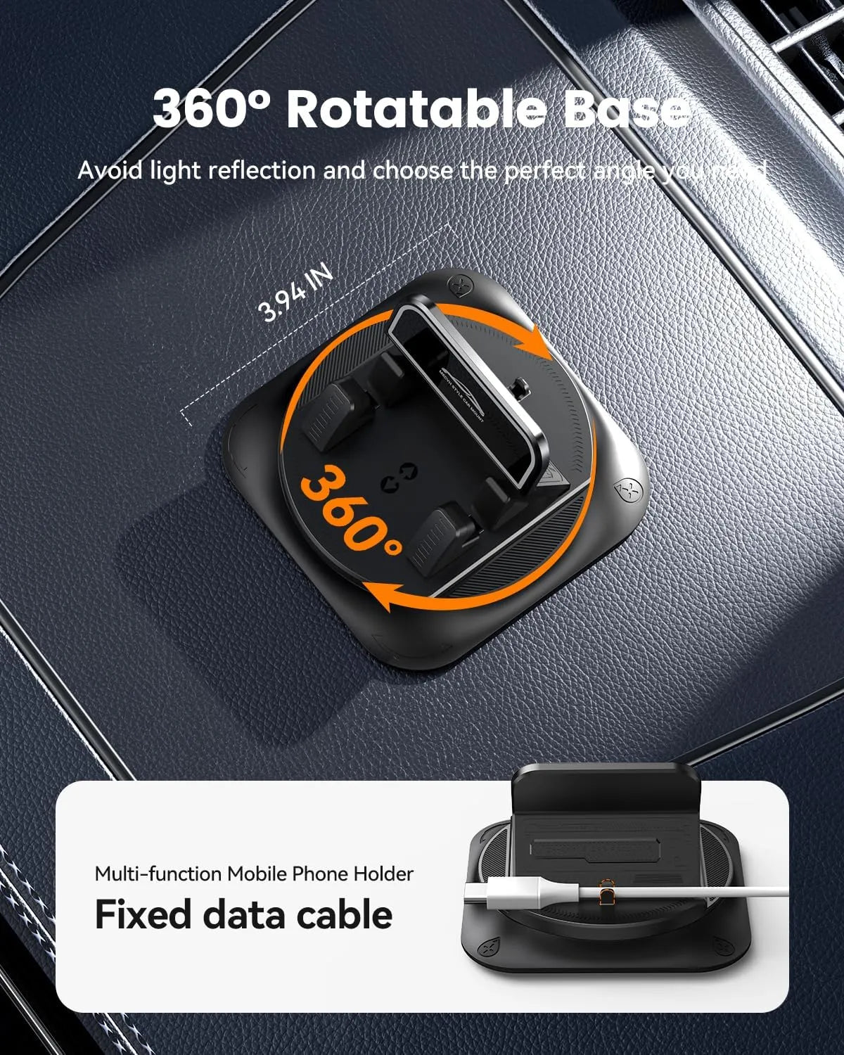 Car phone holder 360 degree rotation, suitablefor car navigation in-car dashboard