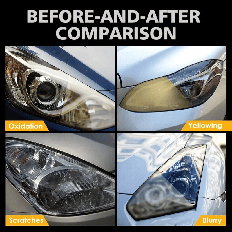 🏆 35K+ SOLD! 🚗Headlight Restoration Kit | 2‐Step No‐Sand Formula for Crystal Clear Lights ✨