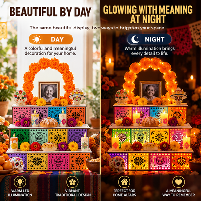 🎃🏵️Day of the Dead Wooden Altar Display Set | 💕Death is not the end of life, forgetting is