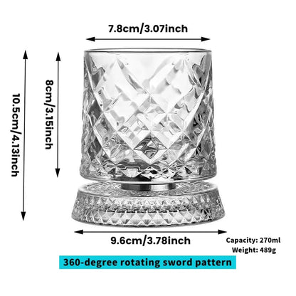 🎁🔥Luxury 360° Spinning Crystal Glass