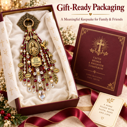 ✝️💙 Christian Door Blessing – Jesus & Virgin Mary Keepsake for Faith, Peace & Home