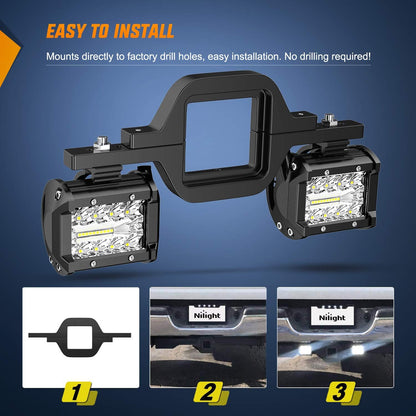 Dailyardtool® 2pcs 4 Inch LED Pods with Tow Hitch Mounting Brackets