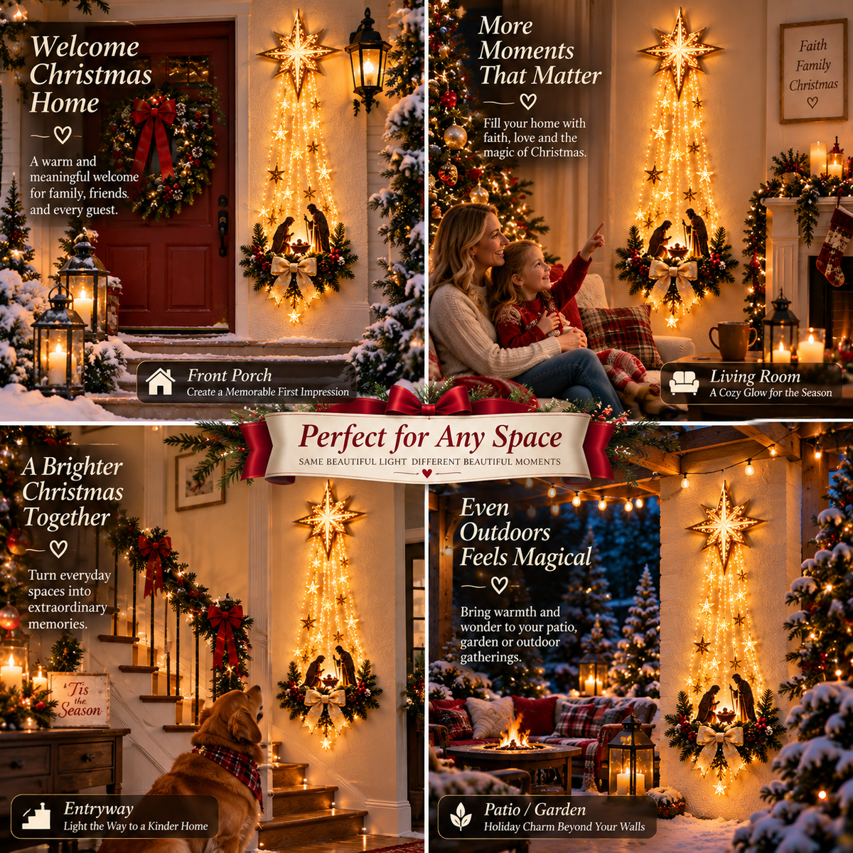 ✨Last Day 40% OFF✨✝️ Bethlehem Star of Faith™ – Lighted Nativity Wall Decor