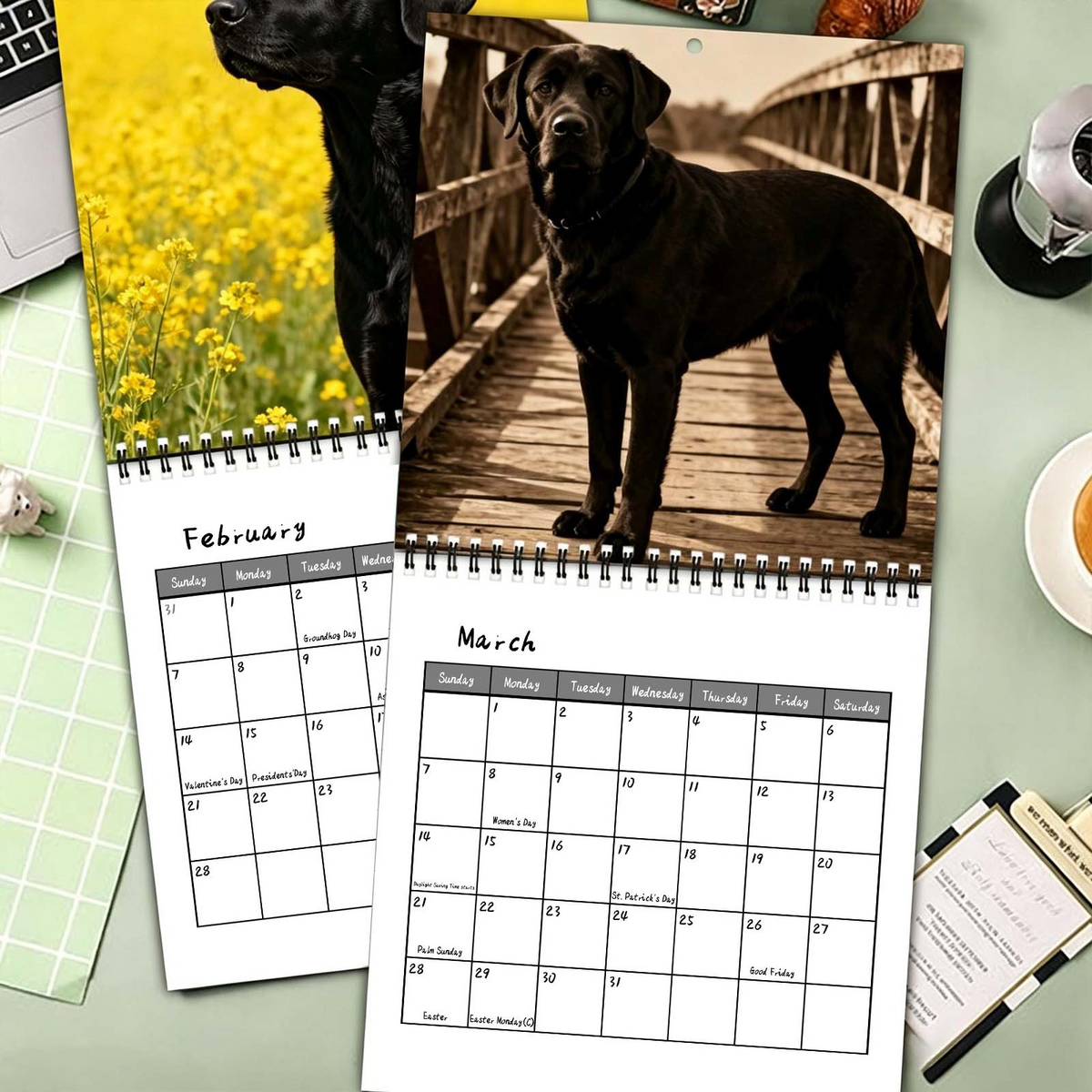 🐾 Black Labs 2027 Wall Calendar — 12 Months of Loyal Looks & Happy Tails
