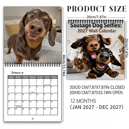 Sausage Dog Selfies 2027 Wall Calendar 🐶📸
