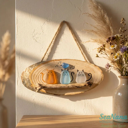 😻 Super Cute Sea Glass Cat Wall Hanging 💕✨🐾