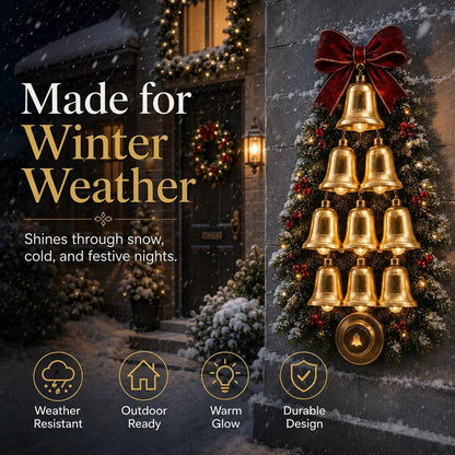 🔥😍🔔 Christmas Bell Cascade Doorbell– Light-Up Holiday Chime Door Decor 🎄