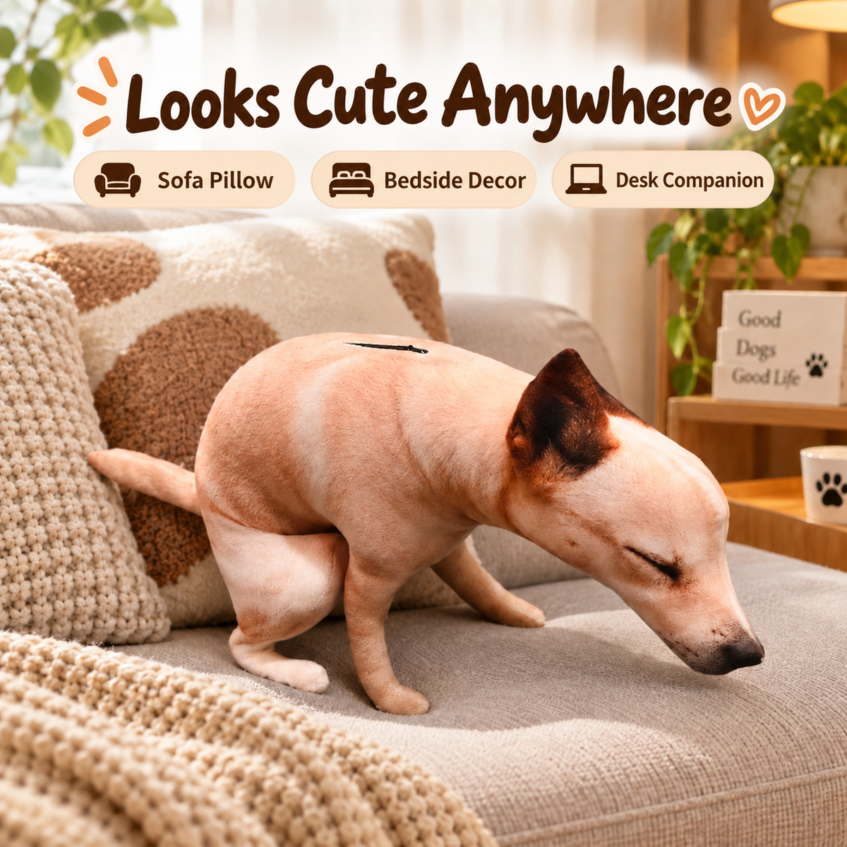 Funny Pooping Dog Plush Pillow