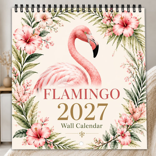 🦩 2027 Flamingo Calendar – 12 Months of Elegant Flamingo Beauty & Tropical Moments