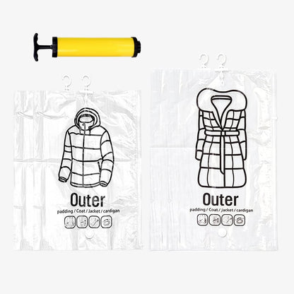 Hanging Vacuum Storage Bags – Save 75% Closet Space, No Folding Needed
