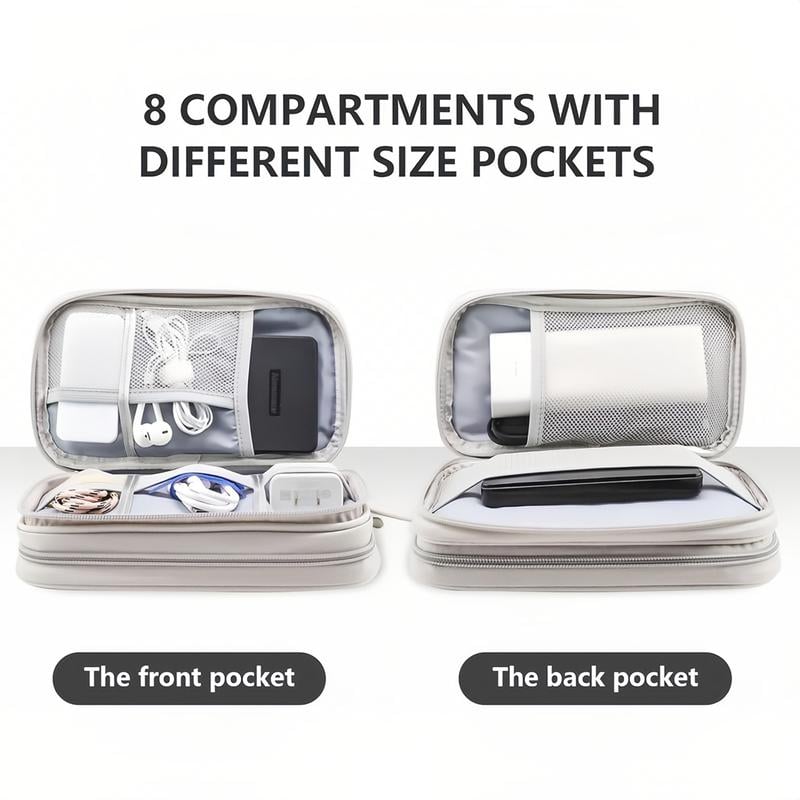🔥Travel Cable Organizer Pouch, Double Layers All-in-One Storage Bag for Cord