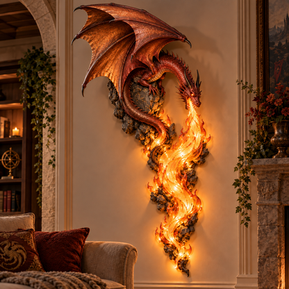 🔥Last Day 49% OFF -🐉 Dragonfire Guardian Wall Sconce – A Legendary Flame Awakens On Your Wall 🔥