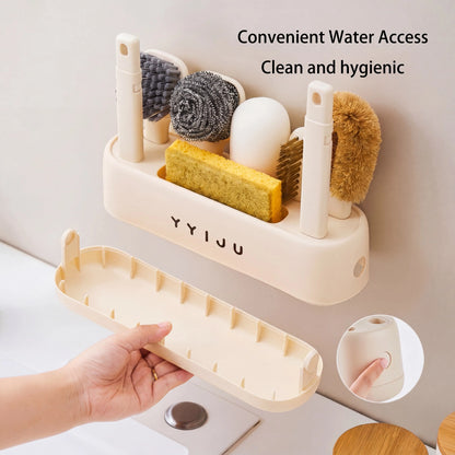 Multifunction Kitchen Cleaning Brush Set with Storage Holder