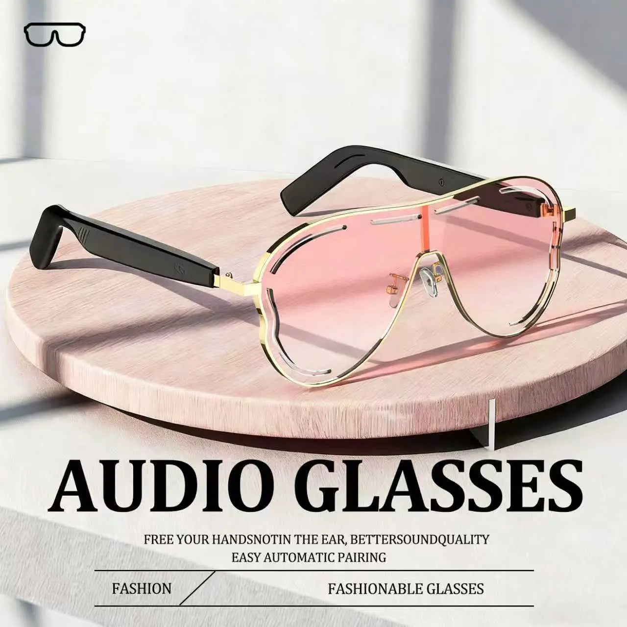Smart Bluetooth 5.4 Audio Sunglasses – Open-Ear Wireless Music Glasses with UV Protection & Hands-Free Calling