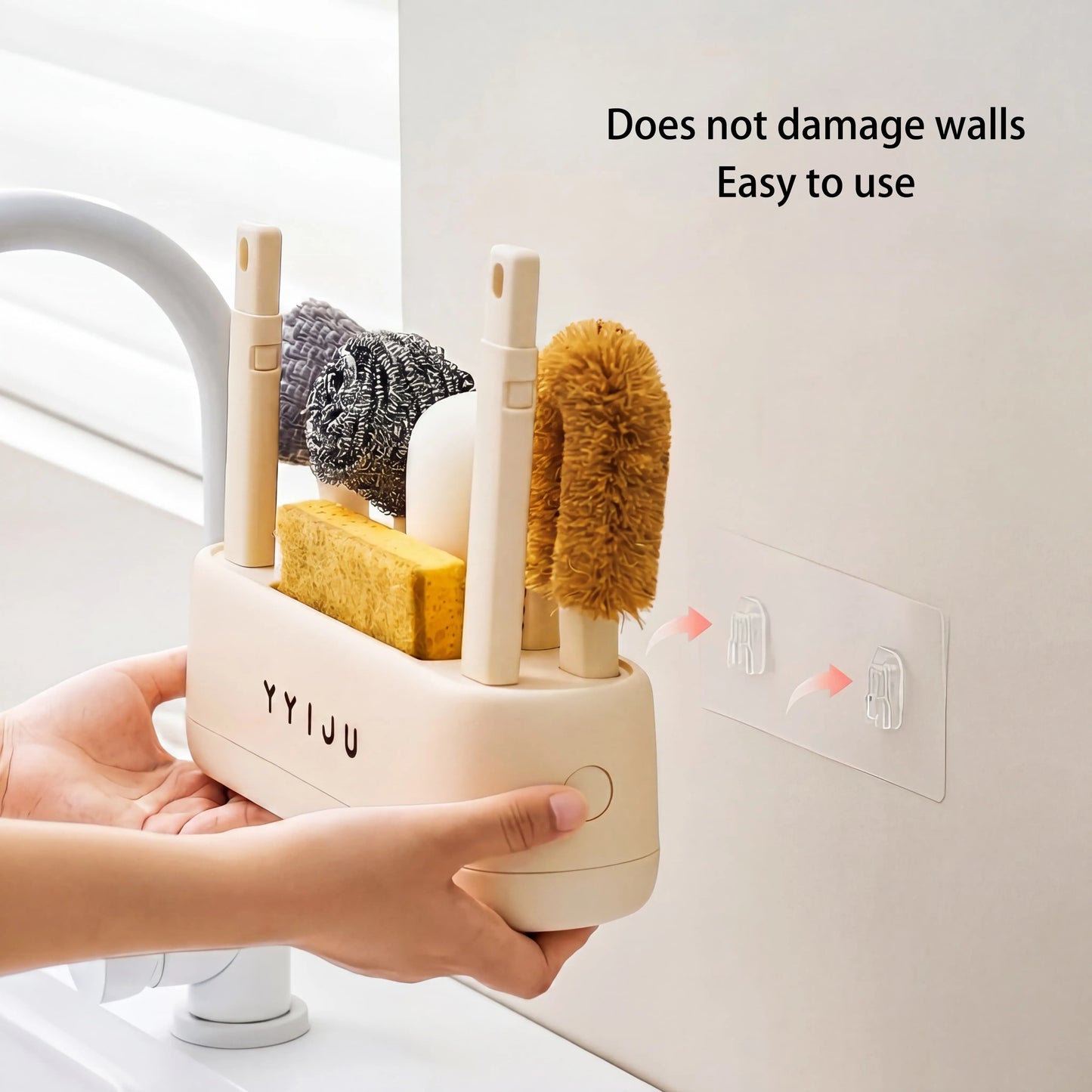 Multifunction Kitchen Cleaning Brush Set with Storage Holder