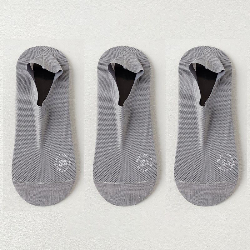 🧦3-Pair Invisible Grip Socks Pack 🧦Breathable | Low-Cut | Anti-Slip | Sweat-Absorbing
